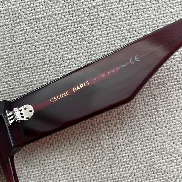 CELINE Burgundy Square Shield Sunglasses - Picture 7 of 16